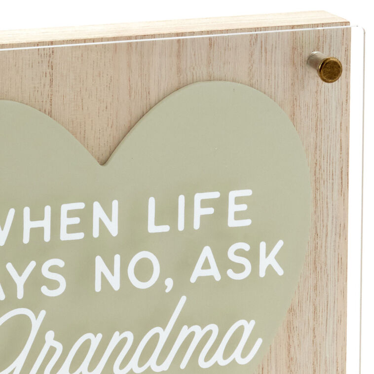 Hallmark Ask Grandma Layered Square Quote Sign, 8x8
