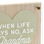 Hallmark Ask Grandma Layered Square Quote Sign, 8x8