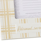 Hallmark Retirement Quote On Plaid Picture Frame, 4x6