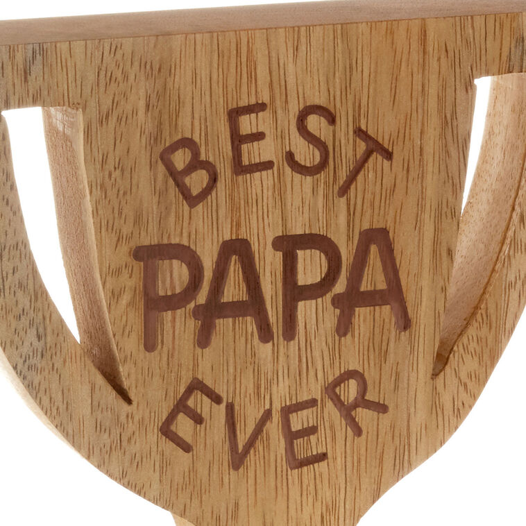 Hallmark Best Papa Ever Trophy-Shaped Quote Sign, 5.3x6