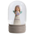  Blossom Bucket February Birthstone Angel Snow Globe, 4.2"