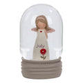  Blossom Bucket July Birthstone Angel Snow Globe, 4.2"