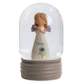  Blossom Bucket May Birthstone Angel Snow Globe, 4.2"