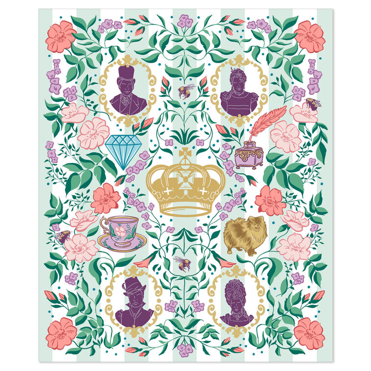 Hallmark Bridgerton Ton Silhouettes On Floral Blanket, 50x60
