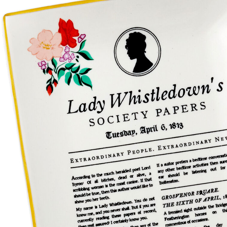 Hallmark Bridgerton Lady Whistledown's Society Papers Trinket Dish