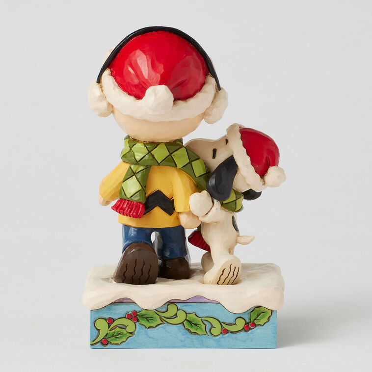 Enesco Jim Shore Peanuts Charlie Brown And Snoopy Wrapped In Scarf Figurine, 6"