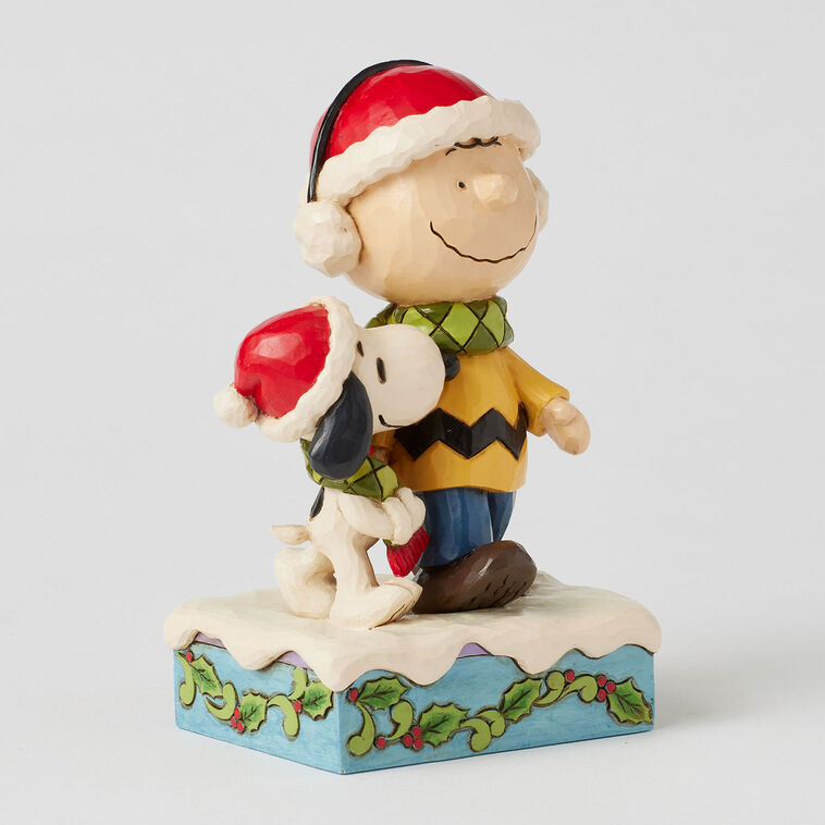 Enesco Jim Shore Peanuts Charlie Brown And Snoopy Wrapped In Scarf Figurine, 6"