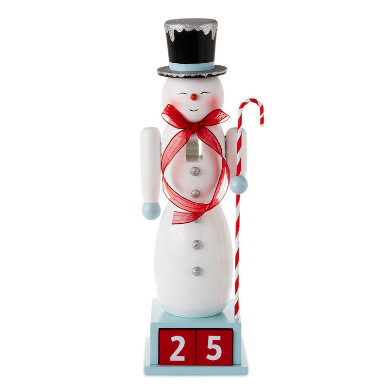 Hallmark Snowman Christmas Countdown Nutcracker Figurine, 15"