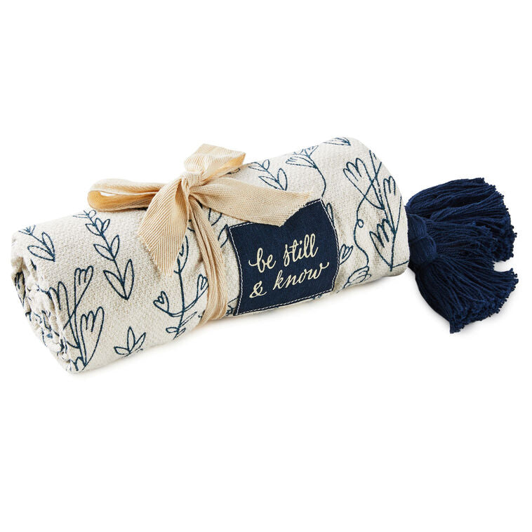 Hallmark DaySpring Be Still And Know Throw Blanket With Tassels, 50x60