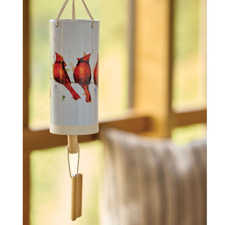  Demdaco Cardinals On A Wire Windchime, 7"