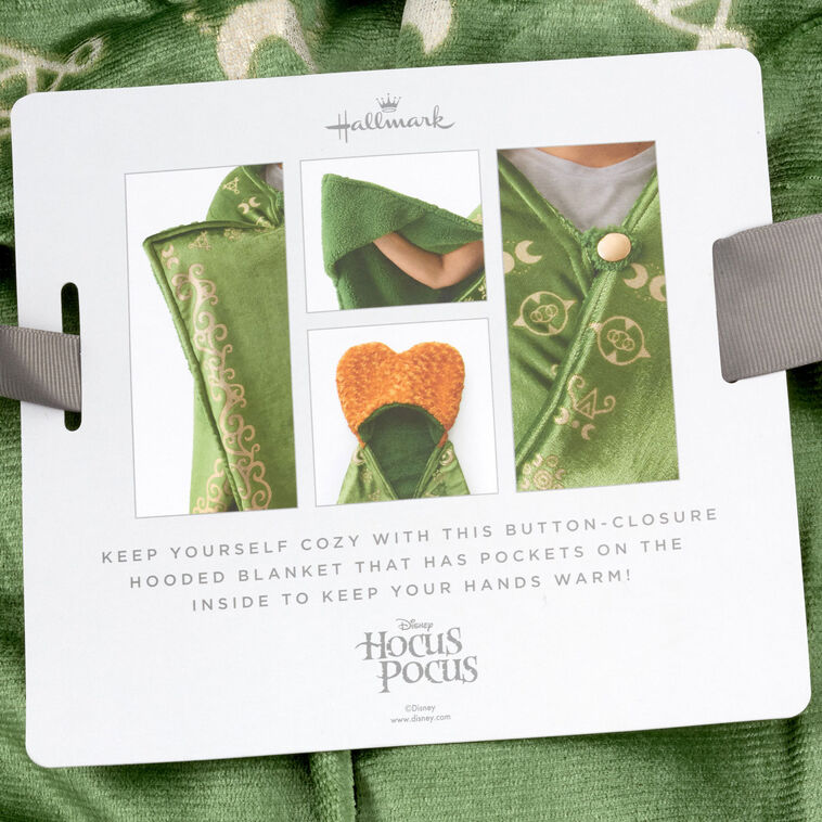 Hallmark Disney Hocus Pocus Winifred Sanderson Hooded Blanket, 74x52