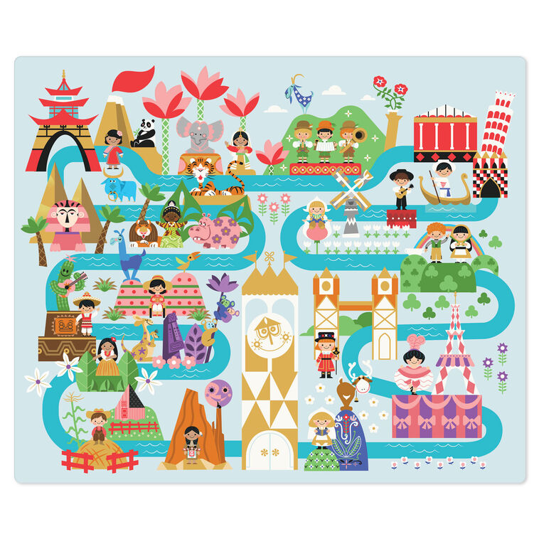 Hallmark Disney It's A Small World Map Throw Blanket, 60x52
