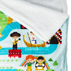 Hallmark Disney It's A Small World Map Throw Blanket, 60x52