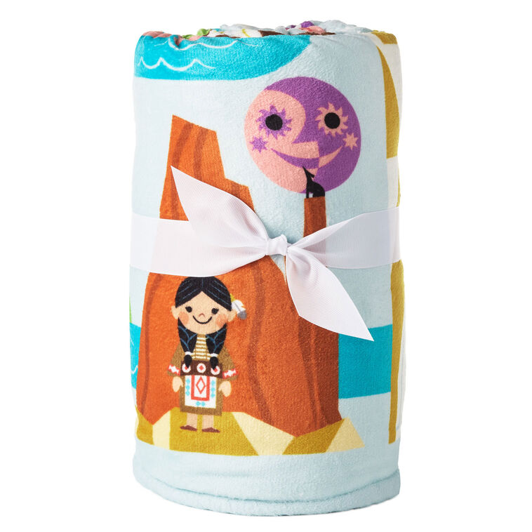 Hallmark Disney It's A Small World Map Throw Blanket, 60x52