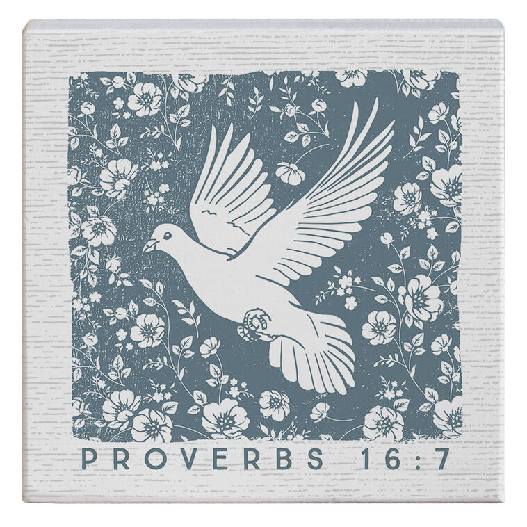  Sincere Surroundings Proverbs Dove Wood Block Sign