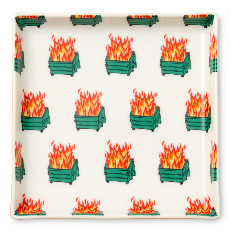 Hallmark Dumpster Fire Funny Trinket Tray
