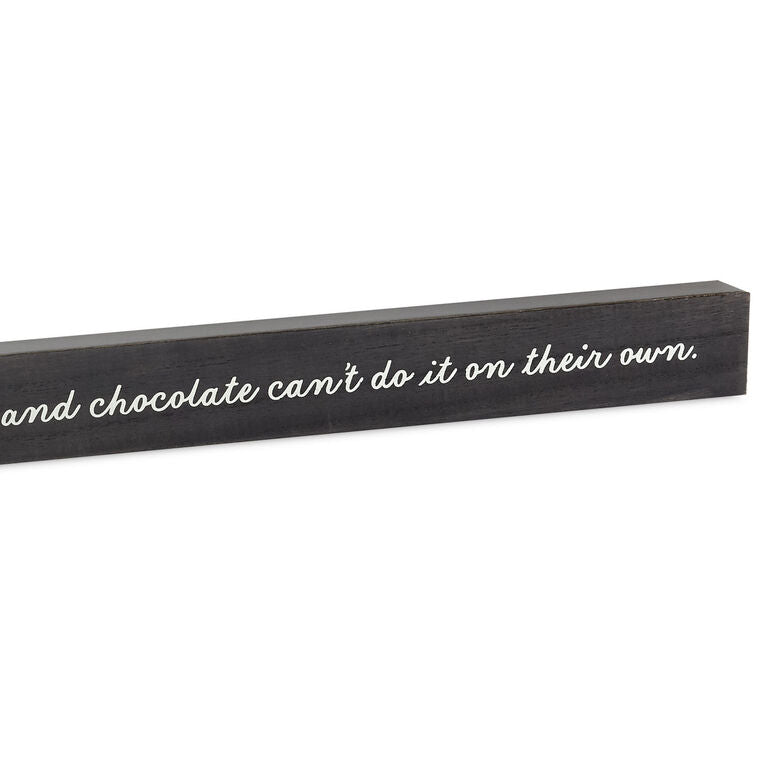 Hallmark Friends, Wine And Chocolate Wood Quote Sign, 23.5x2