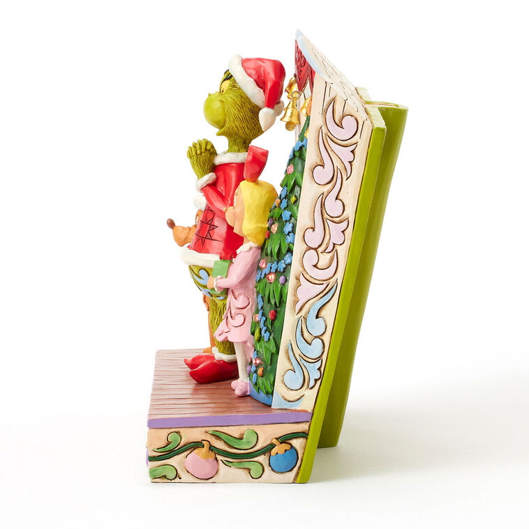 Enesco Jim Shore Grinch And Friends Light-Up Storybook Figurine, 6.2"