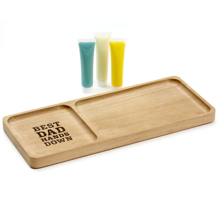 Hallmark Best Dad Hands Down Trinket Tray Handprint Kit, 12x5