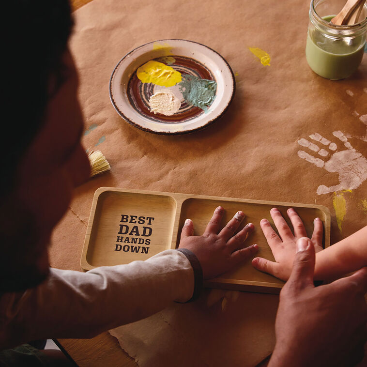 Hallmark Best Dad Hands Down Trinket Tray Handprint Kit, 12x5