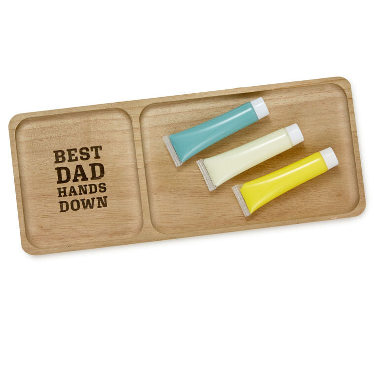 Hallmark Best Dad Hands Down Trinket Tray Handprint Kit, 12x5