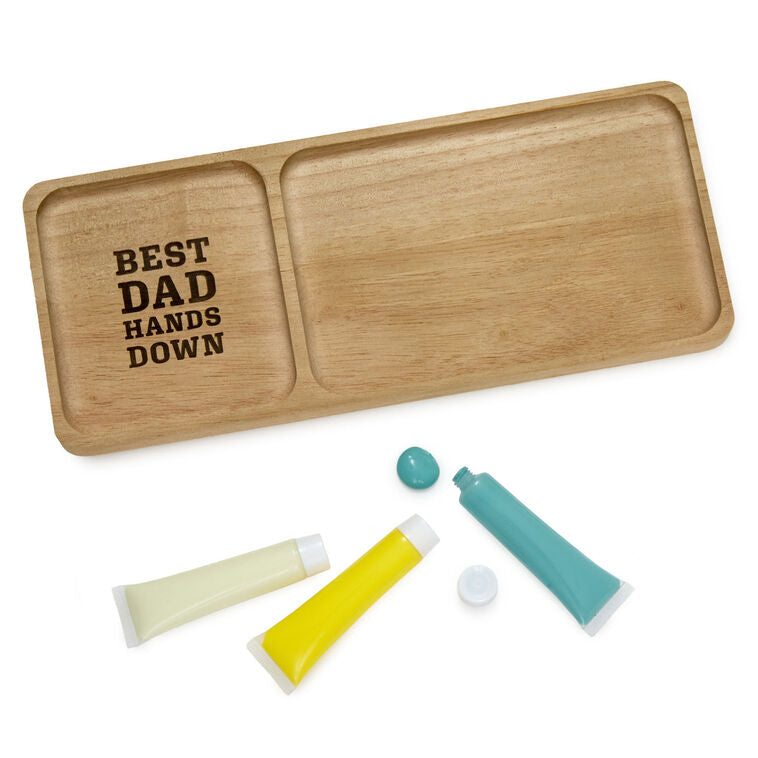 Hallmark Best Dad Hands Down Trinket Tray Handprint Kit, 12x5