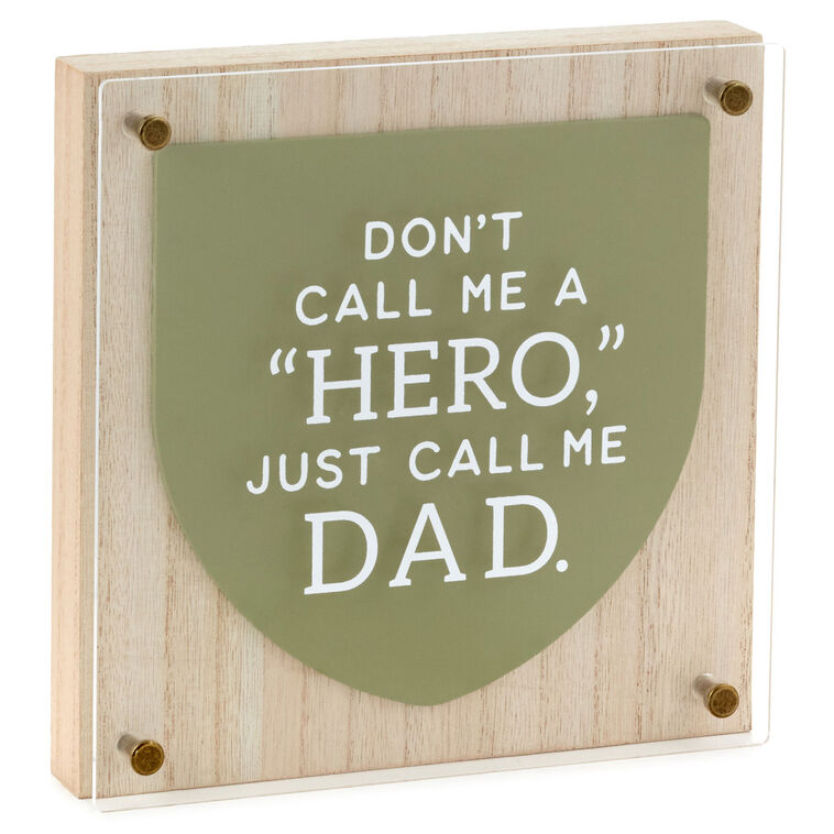 Hallmark Hero Dad Layered Square Quote Sign, 8x8