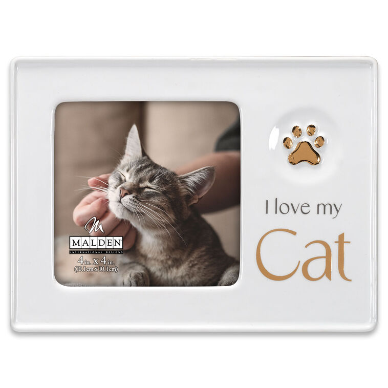  I Love My Cat Ceramic Picture Frame, 4x4