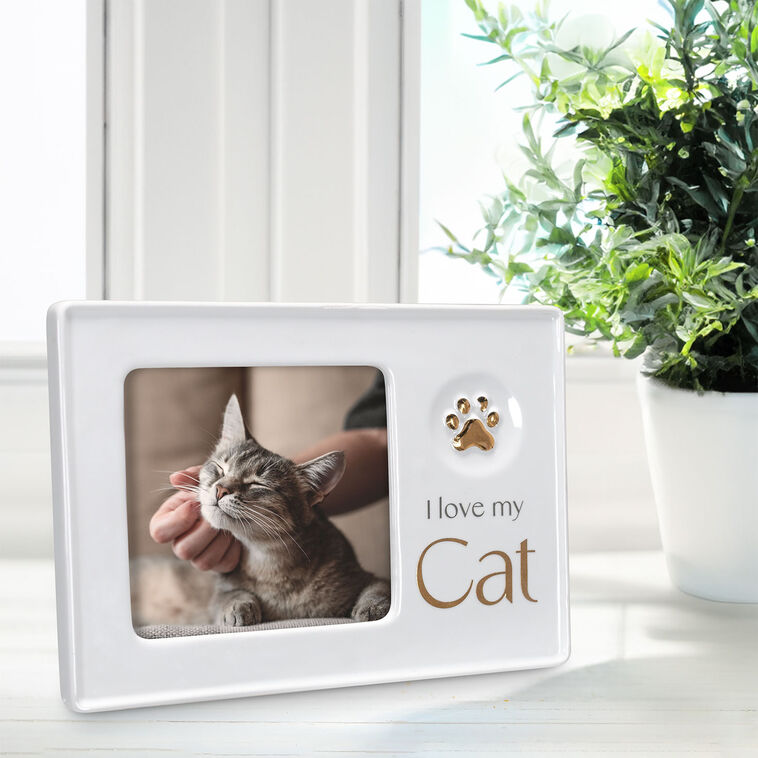  I Love My Cat Ceramic Picture Frame, 4x4
