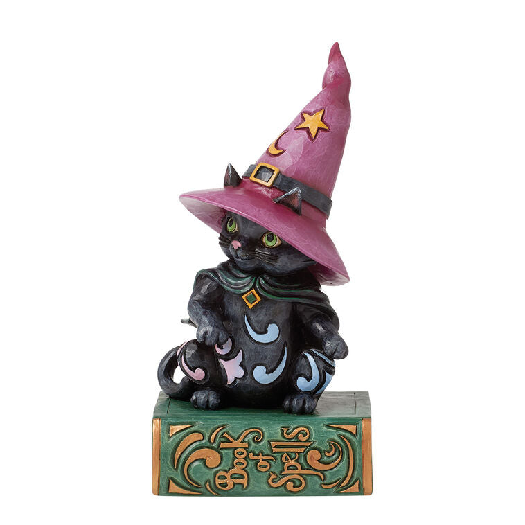 Enesco Jim Shore Black Cat On Book Halloween Figurine, 5.7" H