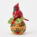 Enesco Jim Shore Heartwood Creek Cardinal On Jingle Bell Mini Figurine, 3.54"