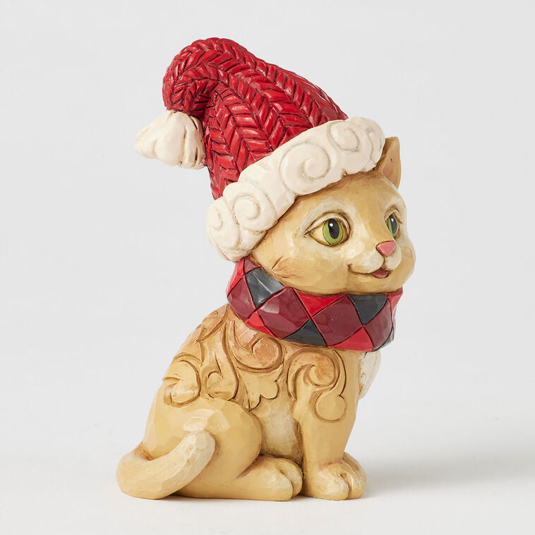 Enesco Jim Shore Heartwood Creek Holiday Cat Figurine, 4.1"