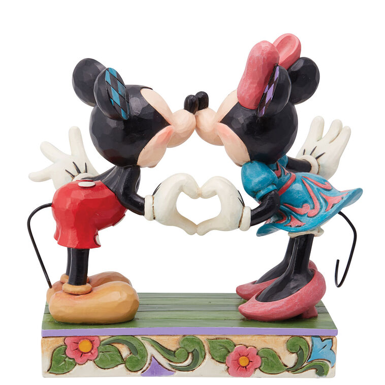 Enesco Jim Shore Disney Mickey And Minnie Making Heart Hands Figurine, 4.5"