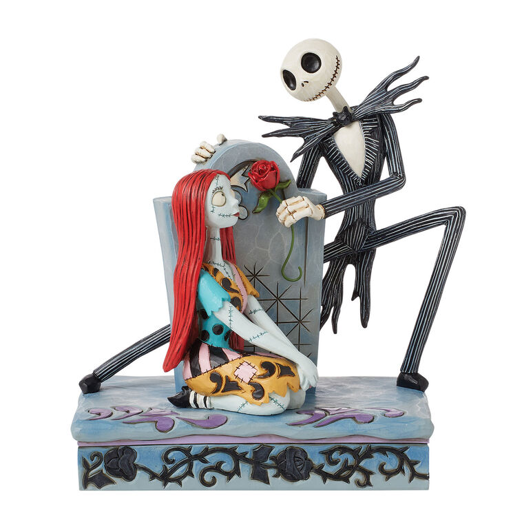 Enesco Jim Shore Disney Jack And Sally On Gravestone Figurine, 6.8"