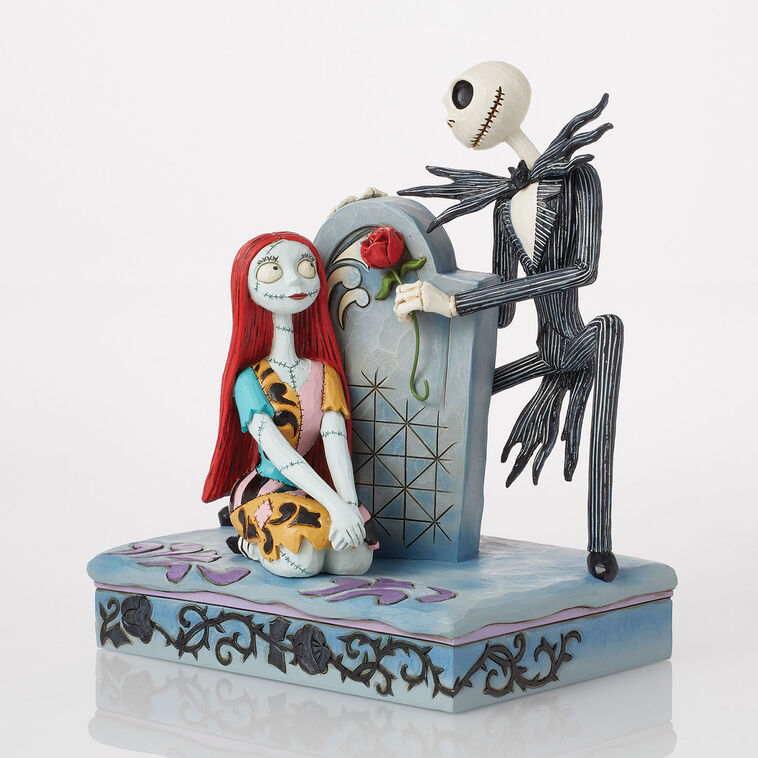 Enesco Jim Shore Disney Jack And Sally On Gravestone Figurine, 6.8"