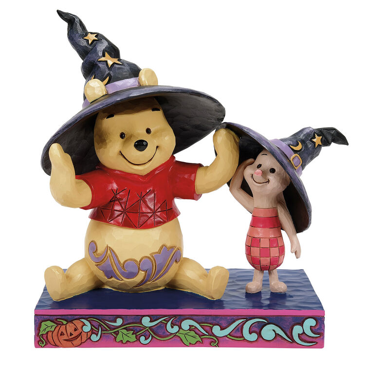 Enesco Jim Shore Disney Winnie The Pooh And Piglet In Witch Hats Figurine, 6"