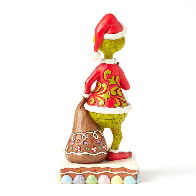 Enesco Jim Shore Grinch With Presents Eating Gingerbread Figurine, 8"