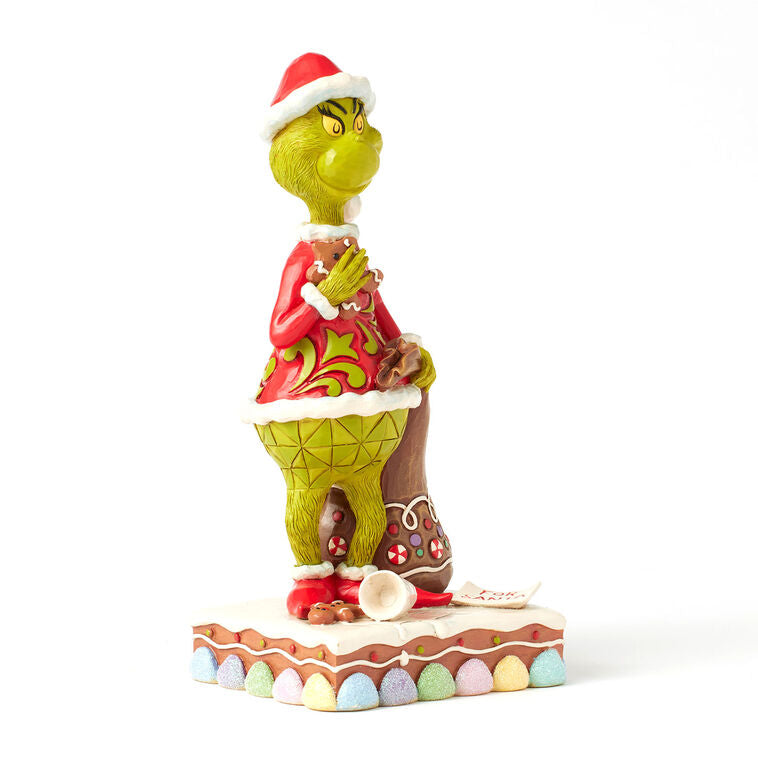 Enesco Jim Shore Grinch With Presents Eating Gingerbread Figurine, 8"