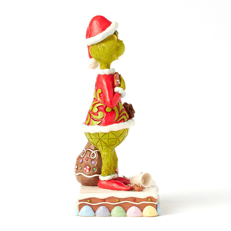 Enesco Jim Shore Grinch With Presents Eating Gingerbread Figurine, 8"