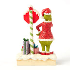 Enesco Jim Shore Grinch By Light-Up Stop Sign Figurine, 9.3"