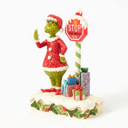 Enesco Jim Shore Grinch By Light-Up Stop Sign Figurine, 9.3"