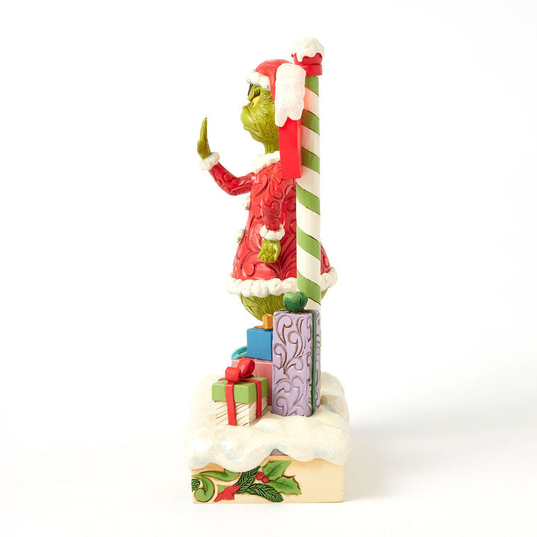 Enesco Jim Shore Grinch By Light-Up Stop Sign Figurine, 9.3"