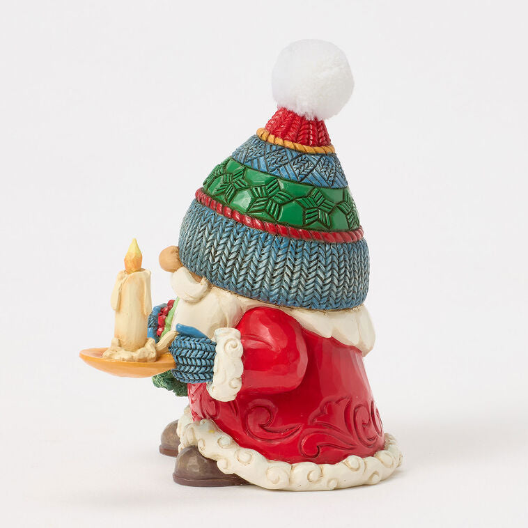 Enesco Jim Shore Heartwood Creek Holiday Gnome With Candle Figurine, 4.33"