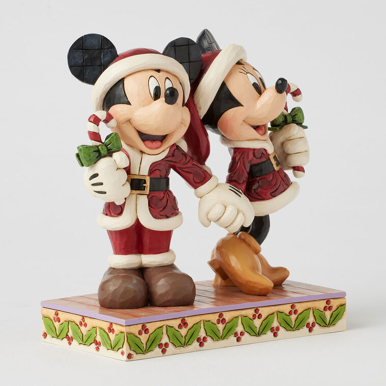 Enesco Jim Shore Disney Mickey And Minnie With Candy Canes Figurine, 6.14"