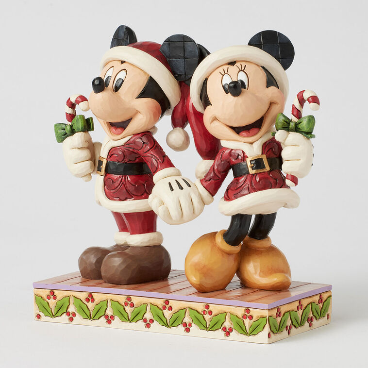 Enesco Jim Shore Disney Mickey And Minnie With Candy Canes Figurine, 6.14"