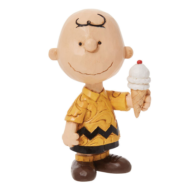 Enesco Jim Shore Peanuts Mini Charlie Brown With Ice Cream Cone Figurine, 3.25"