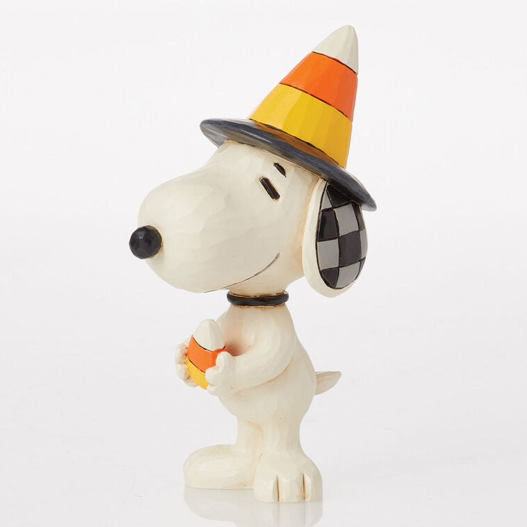 Enesco Jim Shore Peanuts Snoopy Candy Corn Hat Mini Figurine, 3.7"