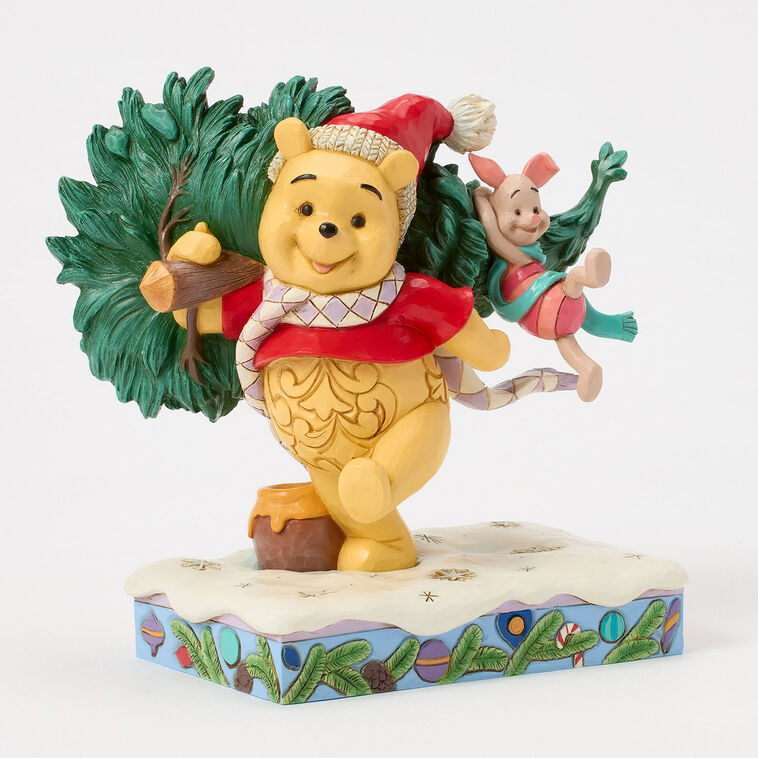 Enesco Jim Shore Disney Winnie The Pooh With Christmas Tree Figurine, 6.22"