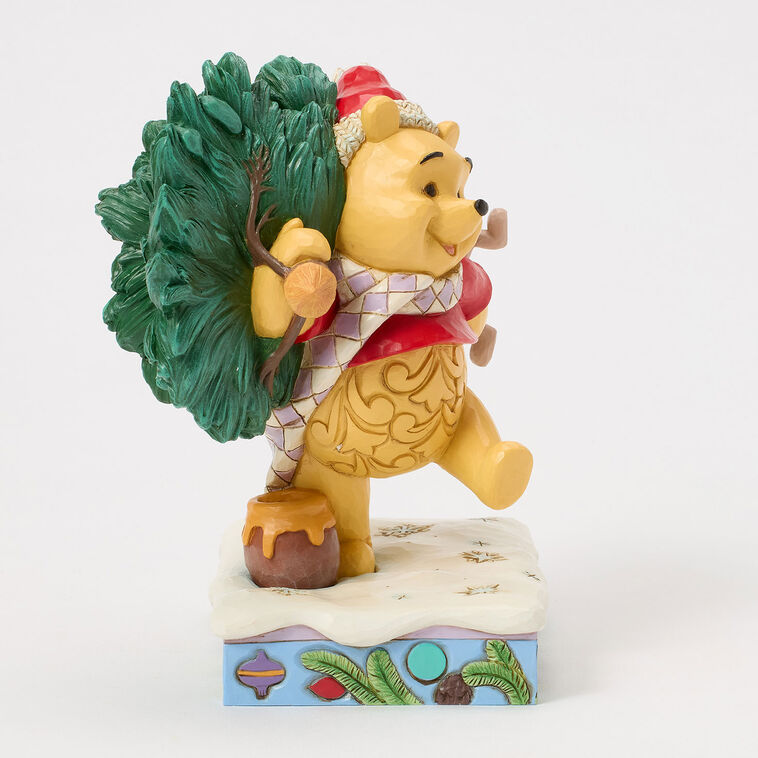 Enesco Jim Shore Disney Winnie The Pooh With Christmas Tree Figurine, 6.22"