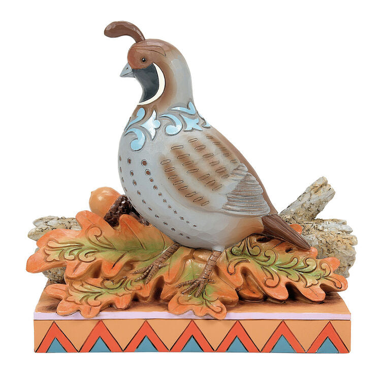 Enesco Jim Shore Quail On Autumn Leaves Figurine, 5.67" H